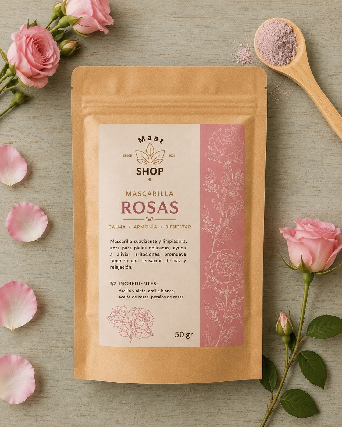 Mascarilla De Arcilla De Rosas